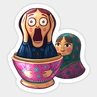 Screaming Matryoshka Doll Sticker